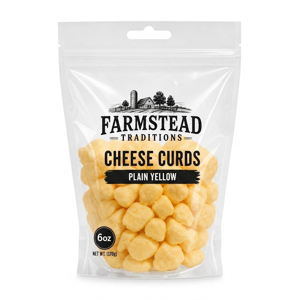 Plain - Yellow private label cheese curds, Farmstead Traditions